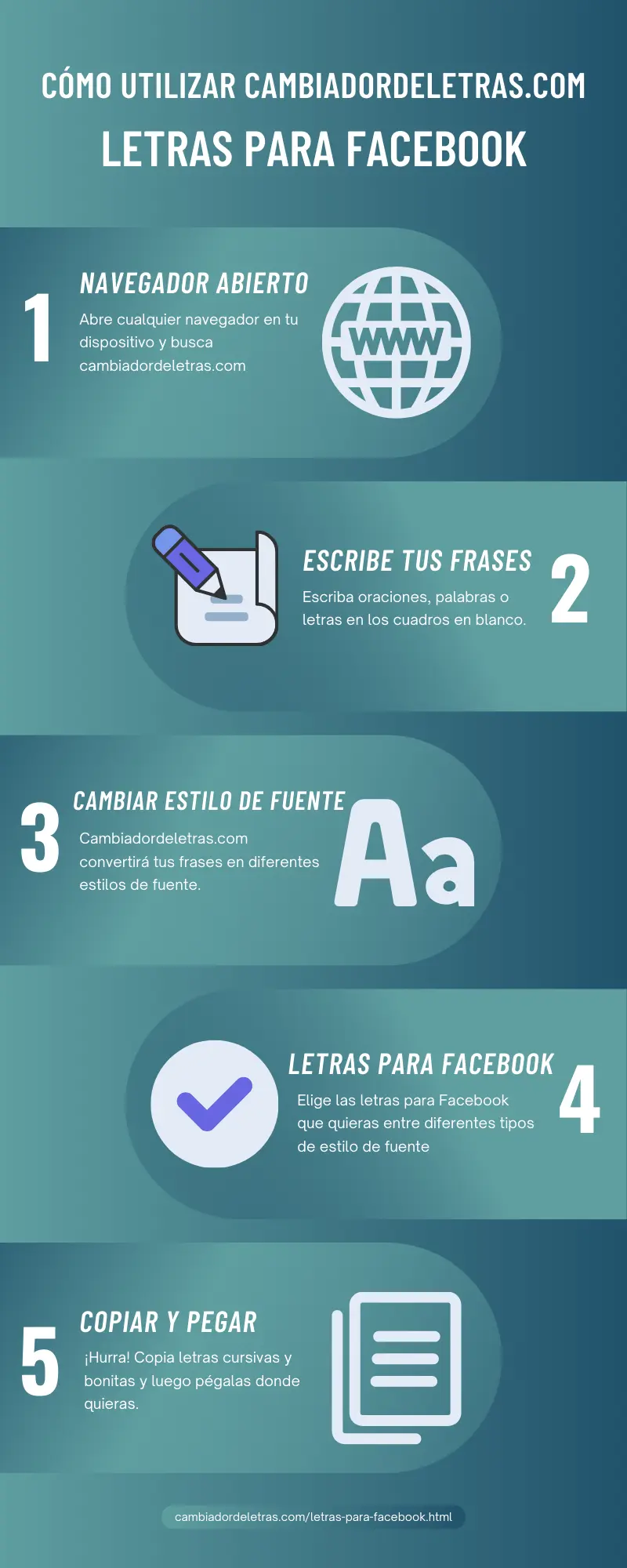 usar diferentes tipos de letras para Facebook